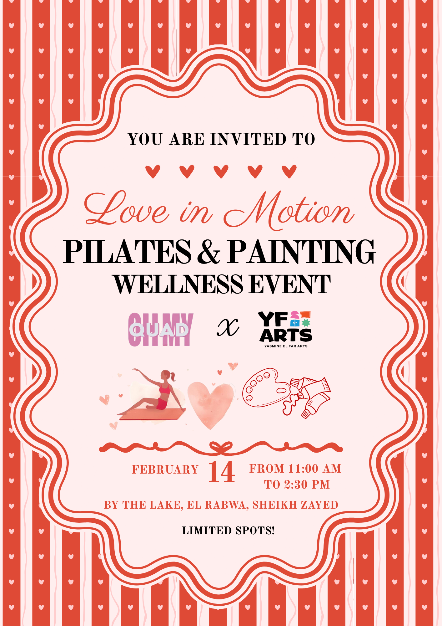 Saturday Painting X Pilates! February 14th - 11:00 am - 2:30 pm